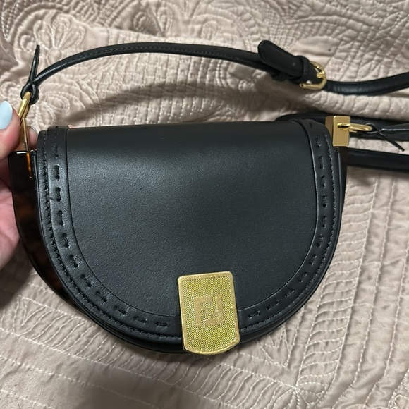 Fendi Black Leather Moonlight Flap Crossbody - Picture 5 of 8